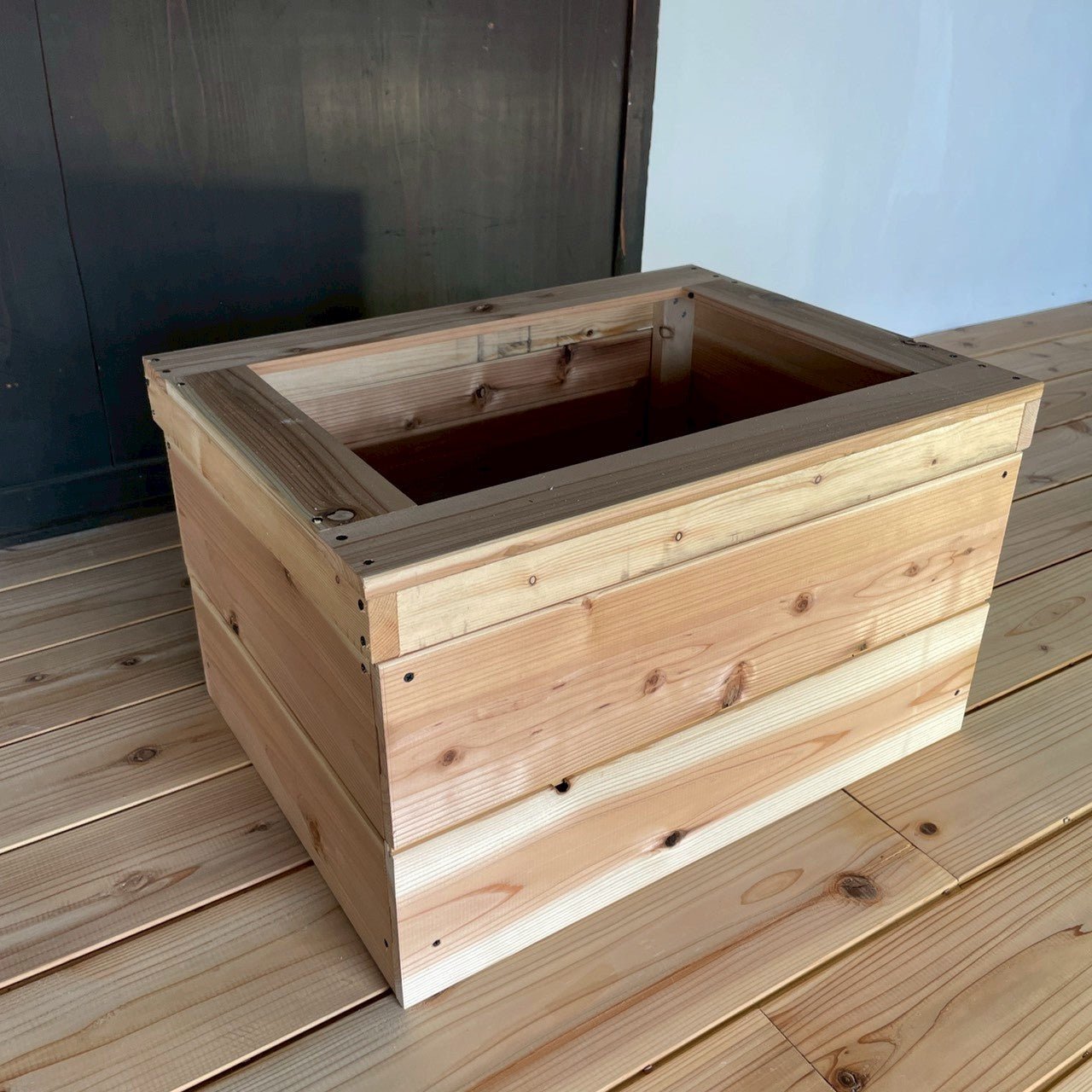 ビオトープ用木枠／杉羽目板（タライ36L用） - 丹波とめだか「とと」