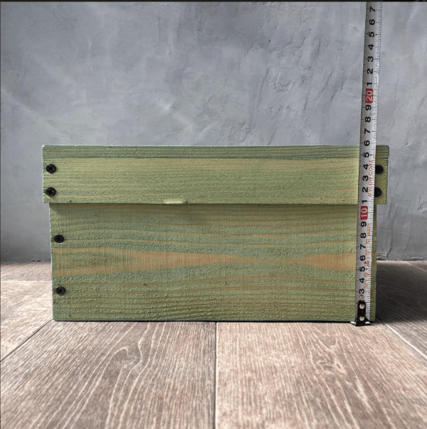 メダカ飼育セット 《木枠・水槽4L・低床セット 》杉材 アンティークグリーン【ビス仕上げ】 - 丹波とめだか「とと」