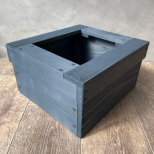 メダカ飼育セット 《木枠・水槽4L・低床セット 》杉材 ビンテージブルー【ビス仕上げ】